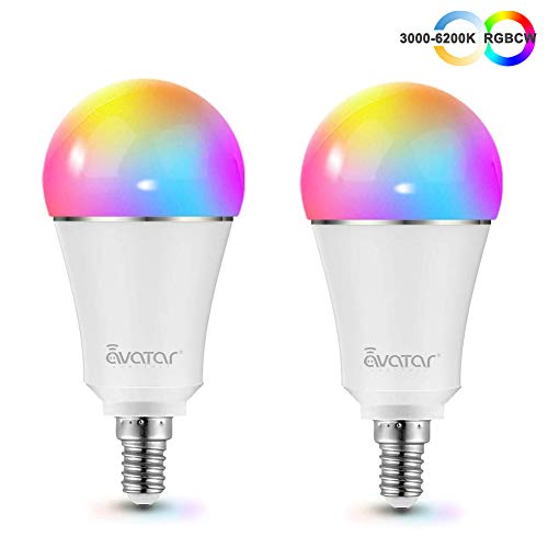 Bombillas LED inteligentes E14, Alexa Wlan 9 W, luz regulable, 16 millones de colores, no requiere hub, compatible con Alexa/Google Home by Avatar Controls (2 unidades)