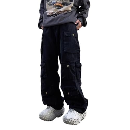 Y2k Jeans Men's Street Hip-hop Multi Pocket Work Pants Men's and Women's Loose Wide Leg Straight Leg Pants