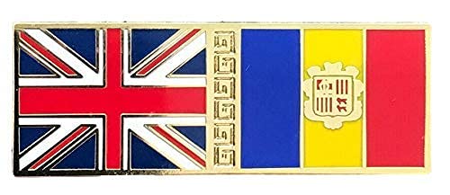 Smartbadge® GB Union Jack UK & Andorra Friendship Flags Enamel Lapel Pin Badge