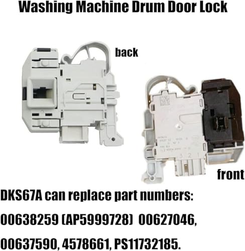 Image of PARDZWORLD Door Lock DKS67A, Suitable for Siemens /Bosch Washing Machines Match & Buy. Color: Black & White