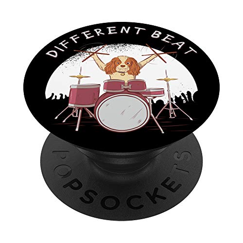 Drum Kit Rebel Dog Music Player Design Gift PopSockets PopGrip: Agarre intercambiable para Teléfonos y Tabletas