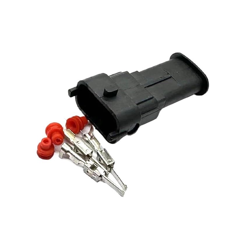 HUABAO 1 Set 3 Pin Automotive Plug 1928403966 1928300599 Injection Pump Plug 3.5mm Crankshaft Connector for car(Gold,5 Sets)