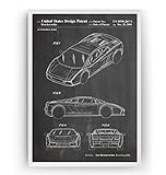 lamborghini gallardo lp560 prix INICIO DEL GREMIO Lamborghini Gallardo 2004 Patent Print - Sports Car Poster Garage Man Cave Póster Con Diseños Patentes Decoración de Hogar Inventos Carteles - Marco No Incluido