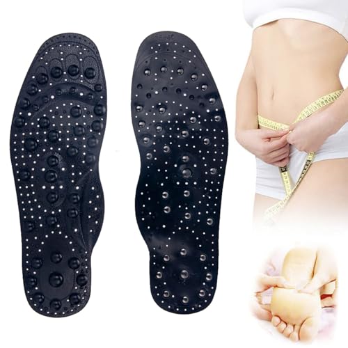 Plantillas Magnéticas Para Pies Plantillas De Gel Para El Arco Del Pie Plantillas De Acupuntura Con Soporte Para El Arco Del Pie Para Mujeres Y Hombres (Black, S 25 cm (35-40))