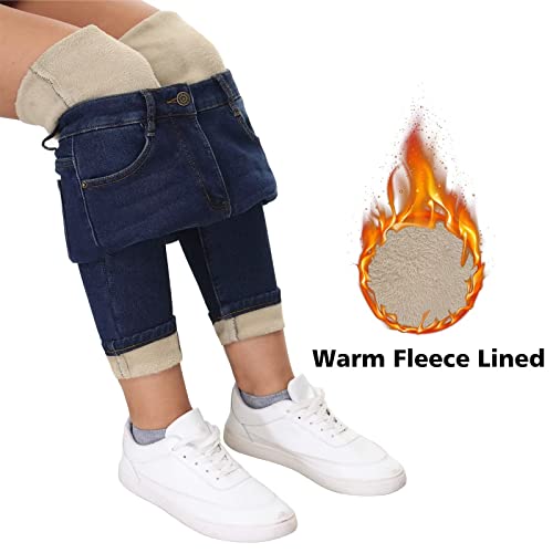 KDF Women's Brown Fleece Lined Winter Jeans2