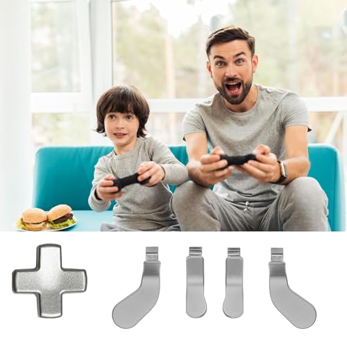 Image of 5Pcs Elite 2 Paddles Replacement for Xbox One Elite Series 2 Controller, Stainless Steel Paddles D-pad for Xbox Elite Series 2 / 2 Core Controller, Includes: 4 x Paddles 1x D-pad Replacement(Silver)