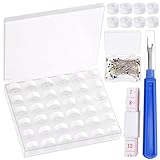 Swpeet 138Pcs Filo da Bobina Bianco Pre-Avvolto con Scatola di Stoccaggio in Plastica Trasparente, Set di Bobine di Filo da Cucire Avvolte in Poliestere Kit di Filo da Cucire per Ricamo a Mano