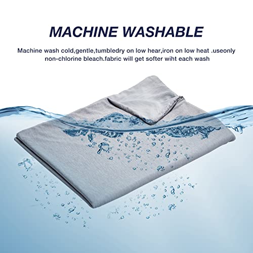 Image of EXQ Home Weighted Blanket Cover 60x80 -Queen Size Premium Soft for Weighted Blanket with Zipper,Machine Washable Duvet Cover (Grey,Duvet Cover Only)
