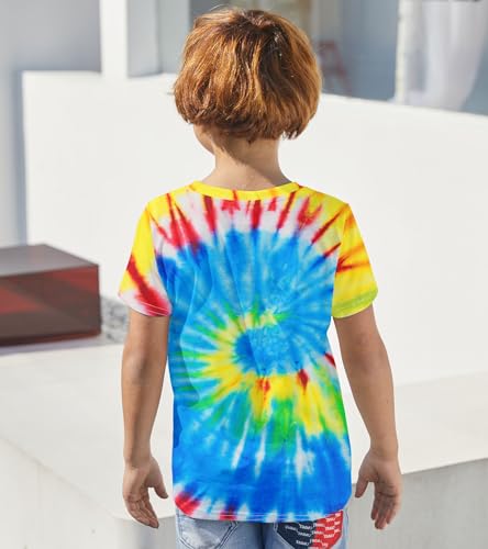 Image of Boys Tie Dye Shirt Size 4-14 Hippies Senior Rainbow Tees T Shirts for Kids | Tees T shirts for Kids