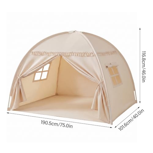 Tienda de campaña interior con cortina de ventana para niños 6