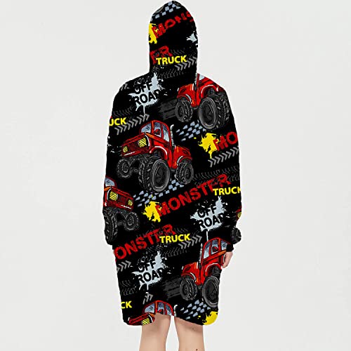 Kids Wearable Blanket Hoodie Oversized Sherpa Strawberry Blanket Sweatshirt - Image 4