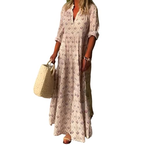 Boho Maxi Dress for Women 2025 Trendy Long Sleeve Floral Dress Tiered Flowy Dress Loose Spring Long Dresses