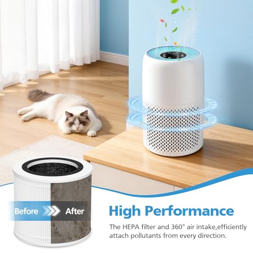 Image of 2-Pack AP100 AP102 Replacement Filter Compatible with AromaRoom AP100-A, AP100-B, AP100-C, AP102 & Core Mini Air Purifiers, 3-in-1 H13 HEPA and Activated Carbon Filter, White