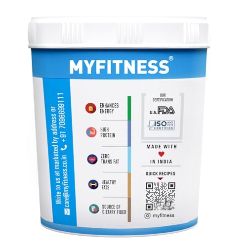 Image of MYFITNESS Original Classic Peanut Butter Smooth 1.25kg | 25g Protein to Boost Energy | Healthy Nut Butter Spread | Vegan | Cholesterol Free, Gluten Free | Zero Trans Fat | Peanut Butter Crunchy