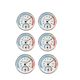 HpLive Termómetro higrómetro interior analógico,medidor de humedad interior,regulación de la temperatura interior para controlar condiciones climáticas normales en interiores y exteriores(6 unidades)