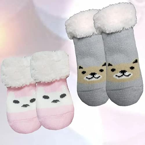 meia bebe 0 - 2 para meninas Meia De Lã Forrada, Inverno, Pelúcia meia quentinha Meias térmicas Meia