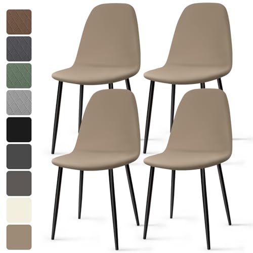Housse de Chaise Scandinave 4 Pieces Universel Housses Chaise de Salle à Manger Lavable Extensible Couverture de Chaise Housse Chaise pour Décoration Salon...