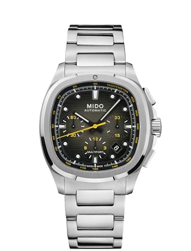 Image of MIDO Multifort TV Chronograph - Swiss Automatic Watch for Men - 41.2 x 42mm Case - Stainless Steel Bracelet Plus Additional Strap