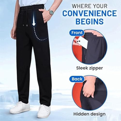 Meshirons - Ice Silk Mesh Panel Casual Pants,Mesh Irons Pants for Men Over 55,Breathable, Quick Drying, Cooling Pants3
