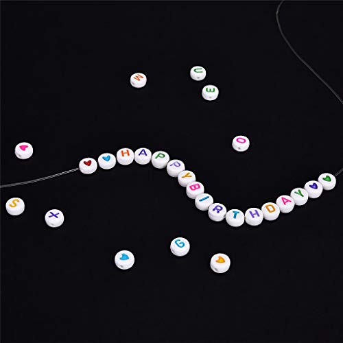 Wuderland 100st Child acryl platte kraal Alfabet Nummer Beads voor sieraden maken DIY Ketting Armband, Peach Heart - Image 6