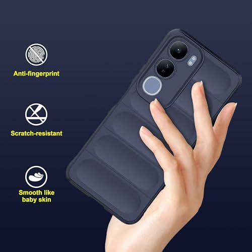 Image of amazon basics Back Case Cover for Vivo Y29 5G | Compatible for Vivo Y29 5G Back Case Cover | Liquid Silicon Magic with Camera Protection | Sapphire