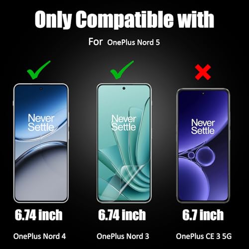 Image of AIBEX Tempered Glass for OnePlus Nord 4 5G / Vivo Y200E 5G / OnePlus Nord 3 5G | 9H Hardness | Anti-Glare & Anti-Fingerprint | Water Resistant | Edge-to-Edge Full Screen Protector | Bubble-Free