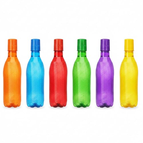 Image of RED WIND Unbreakable 1 Litre Ripple Design Water Bottles | Pack of 12 | Multicolor | Leakproof Screw Cap | BPA-Free | Bottles for Fridge, Gym, Home, Office, School and Travel