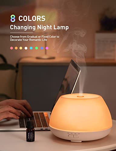 ANSTA Diffusore olio essenziale 500ml, modalità 2 nebbia, con luci a 8 colori, 3 timer, diffusore muto 23dB, senza bisfenolo A - Image 5