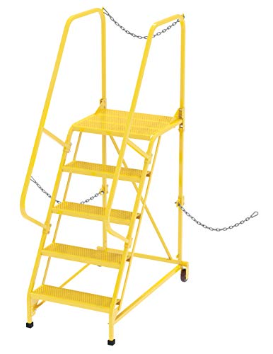 Vestil LAD-STAL-5-P-YL Semi-Trailer Access Ladder, 5-perf Step, 350# Capacity, Yellow