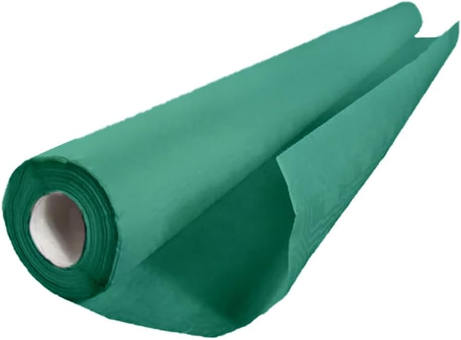 Tezraftaar® Paper Banquet Roll 7m x 1.14m Green Disposable Banqueting Roll Table Cover Clothes for Christmas Catering Supply Wedding Birthday