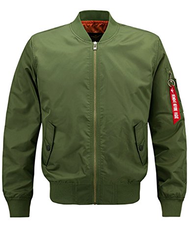 Lentta Men's Lightweight Varsity Jacket Casual Windbreaker Bomber Military Outerwear #TOP10