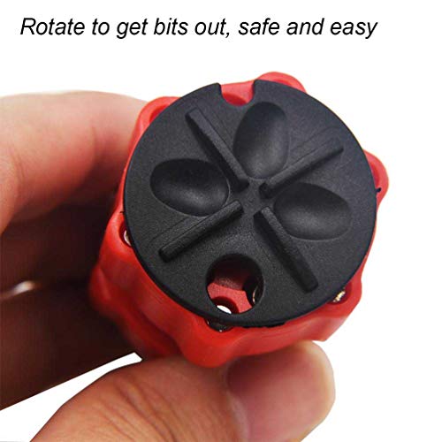 Ratchet Stubby Screwdriver, Liangery Short Stubby Screwdriver Set with Multi Bits in Red Stubby Ratcheting Screwdriver Nut Drivers with Sloted and Phillips Multibits 14 in 1