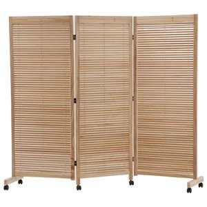 Amazon｜パーテーション(ルーバースクリーン) 3連 木製 ナチュラル