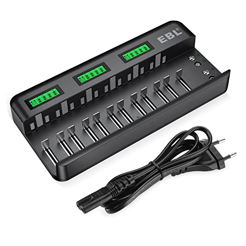 Caricabatterie Universale EBL 906 Per Batterie AA AAA C D E 9V - Display LCD, Ricarica Rapida E Sicura - Foto 5