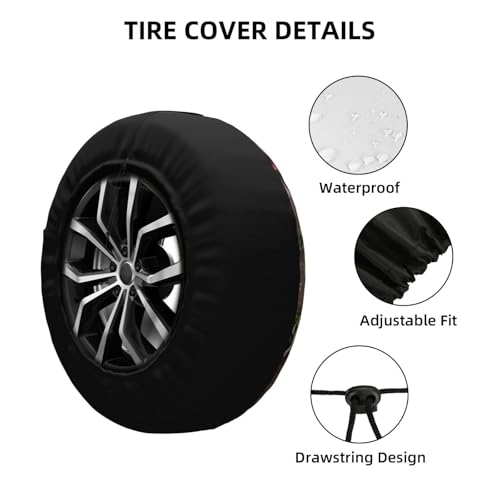 Image of Christmas Gnome Spare Tire Cover Winter Weatherproof Universal Wheel Protectors Christmas New Year Wheel Covers for Rv Camper Travel Trailer SUV Truck 16 Inch Holiday Xmas Decor