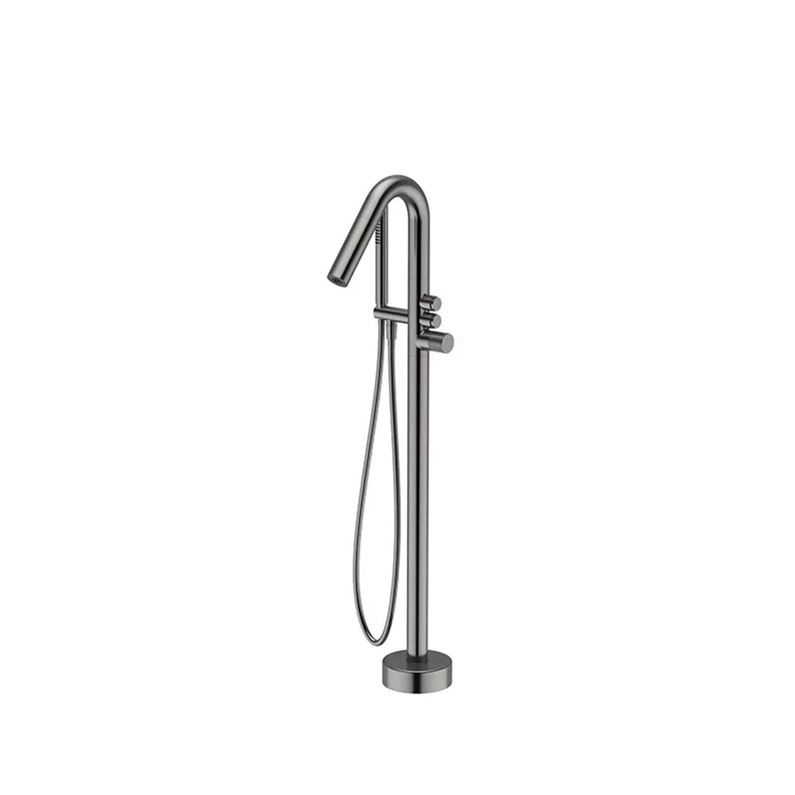 Sxithgkdw Grey Faucet, Floor Mounted Bathtub Faucet With Waterfall Spout, Brass Construction And Hot/Cold Mixer Compatible With Bathroom (Color : Gray), Kd-301897