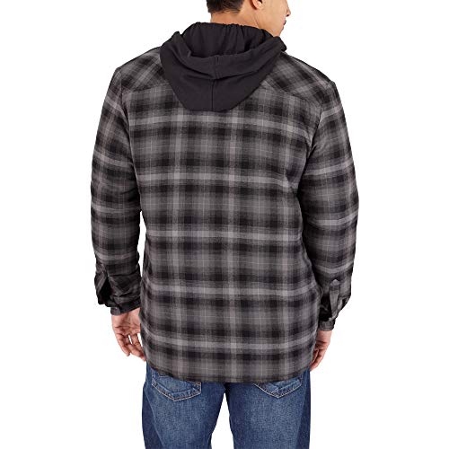 Dickies Men's Big-Tall Relaxed Fleece Hooded Flannel Shirt Jacket2
