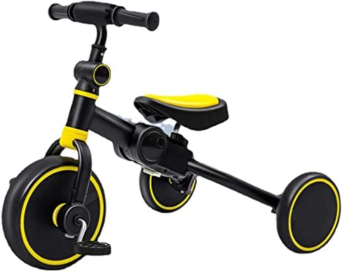 NUBAO Stroller Wagon Kids Bicycle – Three Wheeled Scooter,Children’s Tricycle with Foldable Grip and Adjustable Seat,Yellow Over 1 Year Old Girl Gifts (Color : Yellow)