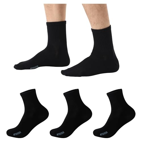Cotton Crew Socks for Men,90°Right Angle Socks,Sweat Absorbent,Wear Resistant,Anti Odour Mens Crew Sock 3 Pairs