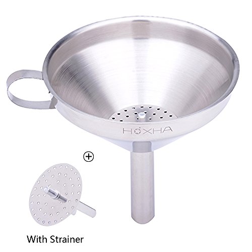 Stainless Steel Kitchen Funnel with Removable Strainer/Filter for Essential/Cooking Oils, Food Grade Metal