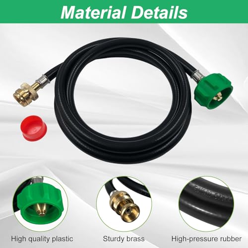 Image of 6FT for Weber Adapter Hose for Weber Q Series, for Weber Traveler Grill Accessories, for Weber Q 1000 1200 2000 2200, 1lb to 20lb Propane Adapter, Use with Grills, Stoves, Lanterns, Heaters
