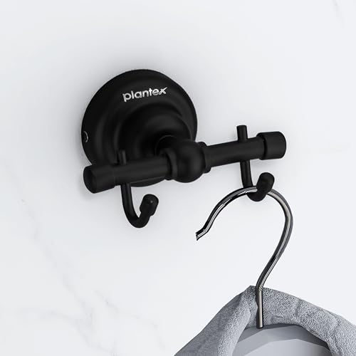 Image of Plantex 304 Grade Stainless Steel Robe Hook /Cloth-Towel Hanger /Napkin Hanger /Bathroom Accessories - Skyllo (Black)