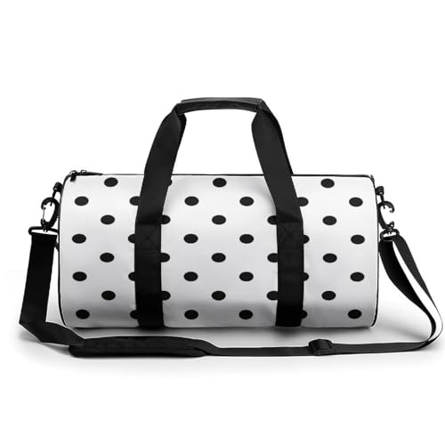 Sac de voyage duffel noir et blanc idéal pour votre prochain week-end de camping
