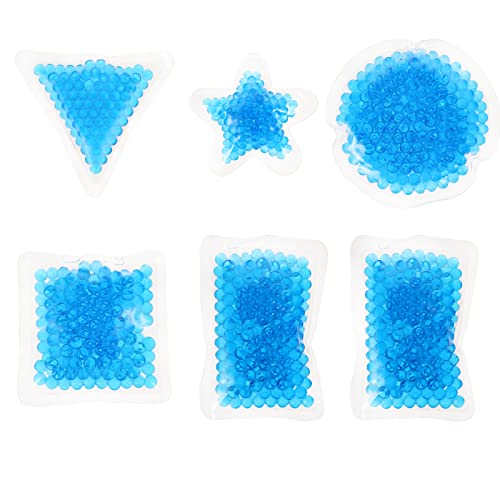 TEMPNAP Pack de 6 Poches de Glace Gel Réutilisables en Pvc pour Compresses Chaudes et Froides, Souples et Adaptées aux Mains et Tête Lors des Journées...