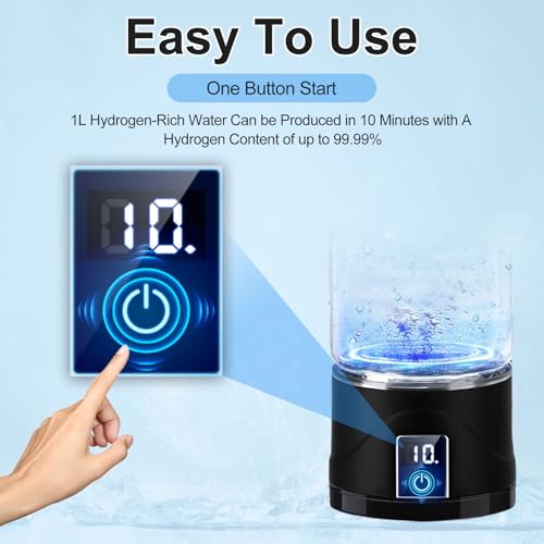 Bouteille d'eau hydrogène portable 1000ml rechargeable USB pour le sport - 6