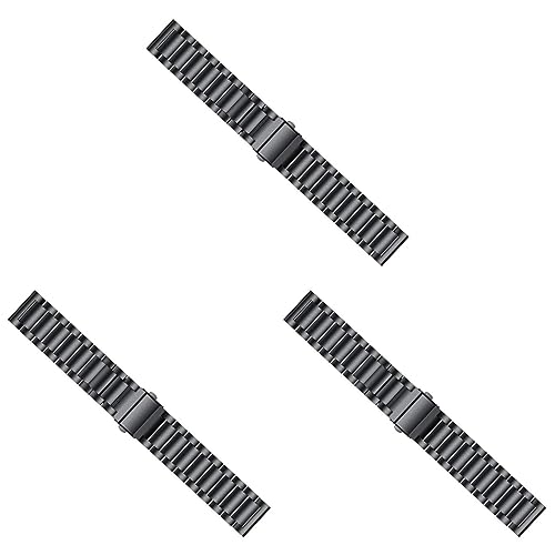 Bracelet de montre connectée en métal noir Housoutil : lot de 3 rechanges faciles