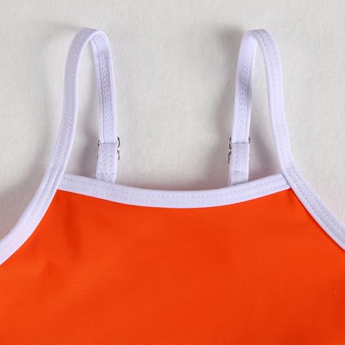 Image of Little Girl Swimsuit Casual Swimwear Kids Two Piece Color Block Bathing Suits Beach Bikini Set 3-12Years