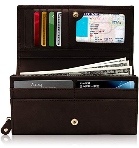 Leather Clutch Organizer Wallets For Women - Suede Womens Wallet Floral Print Organizer With Gifts Box For Her RFID Blocking4