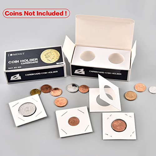 350Pcs Coin Holders Cardboard Coins Flips 2X2, 7 Sizes Collection Display Book For Collectors Collecting Protector Fits For 20.5, 23, 25, 27.5, 31.5, 35, 40 Penny, Quarters, Tokens, Medallions #TOP3