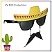 Sun-Staches Cinco de Mayo Fiesta Sunglasses with Mustache | Party Attire | One Size Fits Most